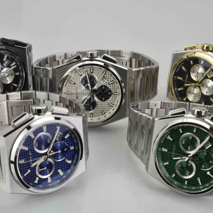 Brushed Custom Watches High Quality Luminous Polished Chamfer Watch for Men