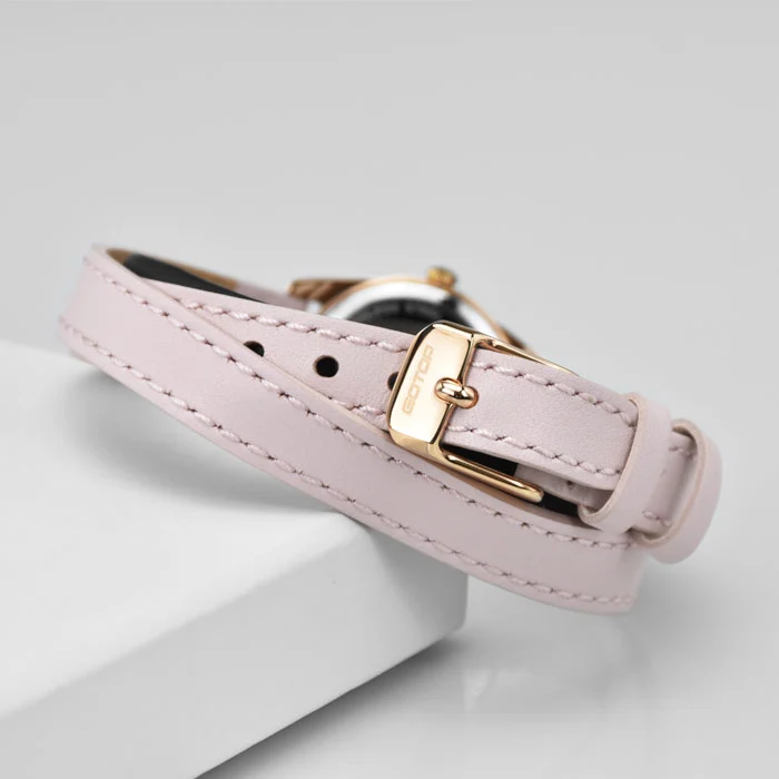 Beautiful Lady 25mm Watches with Double-wrap Leather Strap