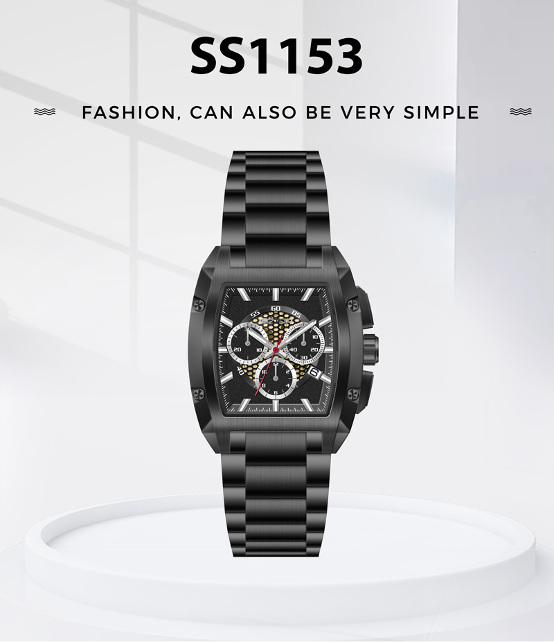 Detail of SS1153 Luxury Chronograph Men’s Watch with Luminous Skeleton Dial Sports 316L Case OEM