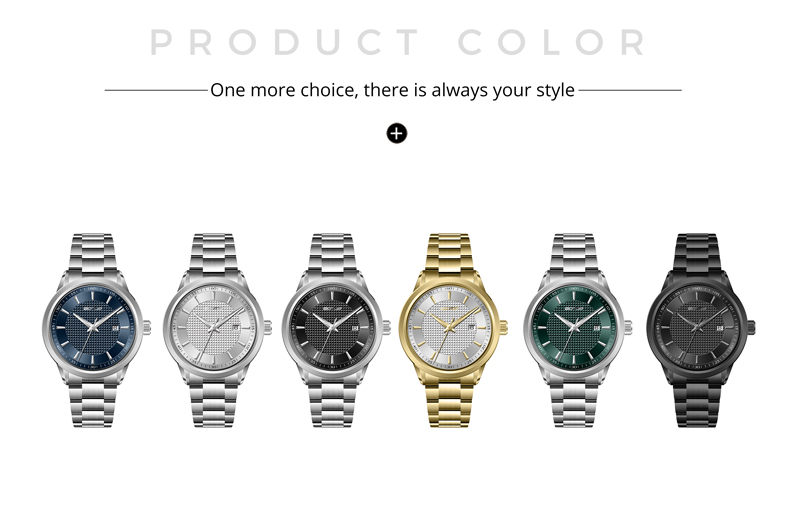 Detail of SS1151 Minimalist Men’s Quartz Watch Elegant 42mm Design Clean Dial Style