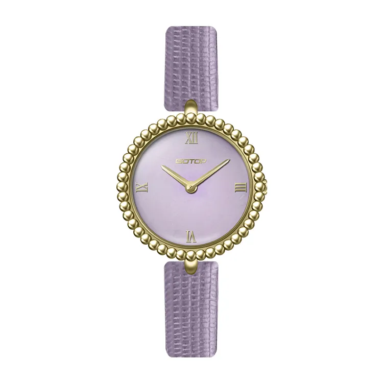 Minimalist Natural Stone Dial Women’s Watches 28mm Premium Case Customizable Genuine Leather